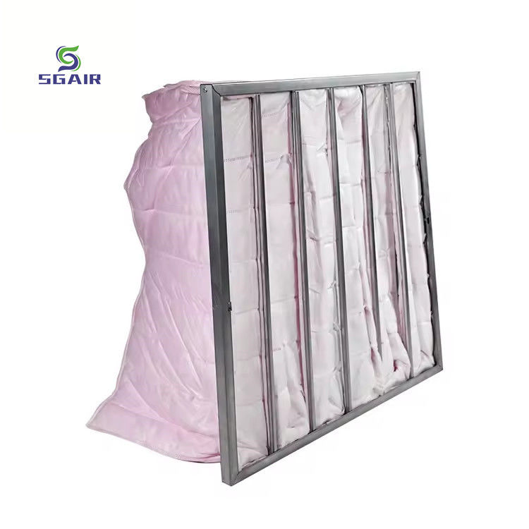Galvanisierter Taschenluftfilter mit einer Filtrationseffizienz von 1 bis 5 μM für AHU